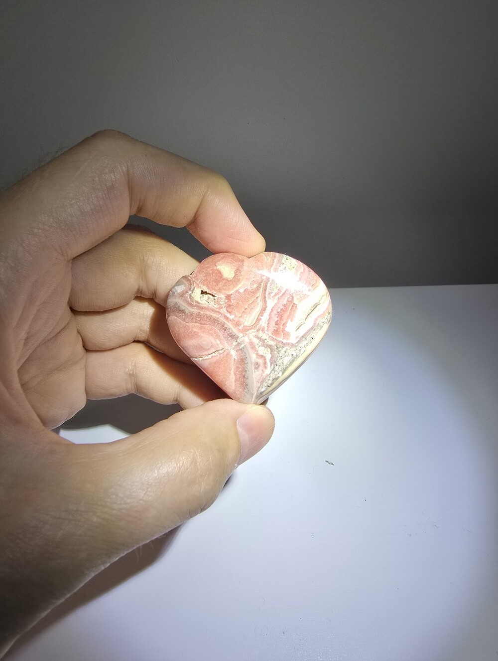Rhodochrosite Crystal Heart #A